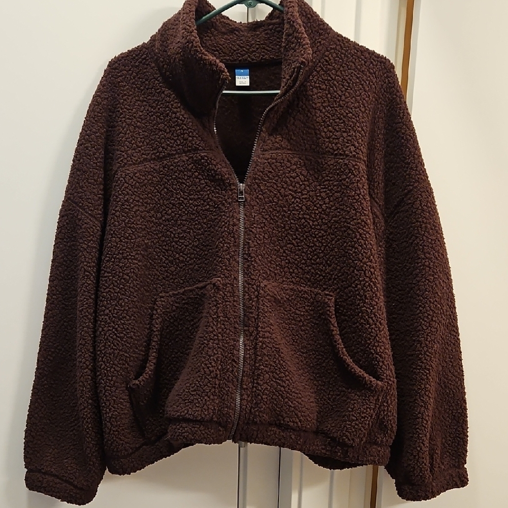 Cozy Plum Colored Sherpa Jacket